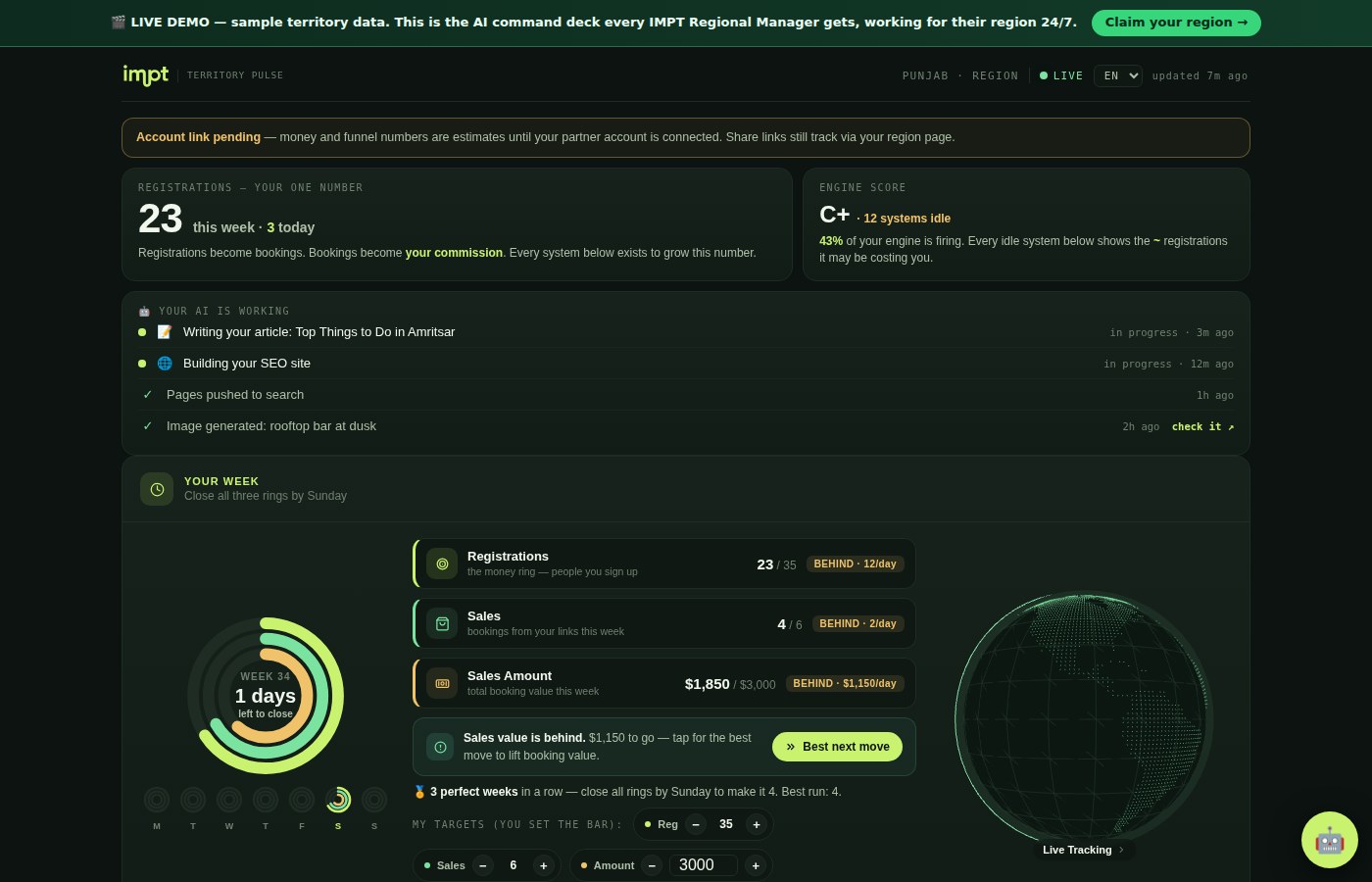 Live regional command dashboard
